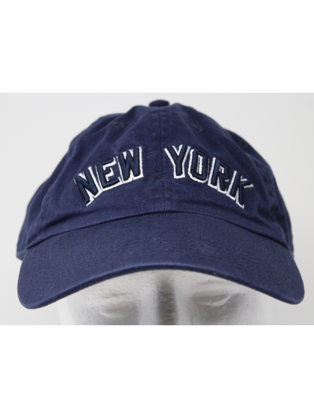 Newhattan New York 3D Logo Baseball Hat Navy Blue One Size Buckle Strapback Cap